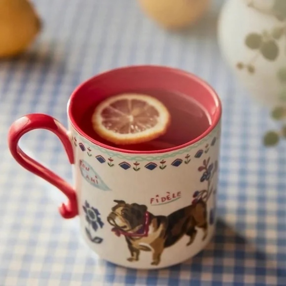 NWT Anthropologie Nathalie Lete Heritage Mug Dog